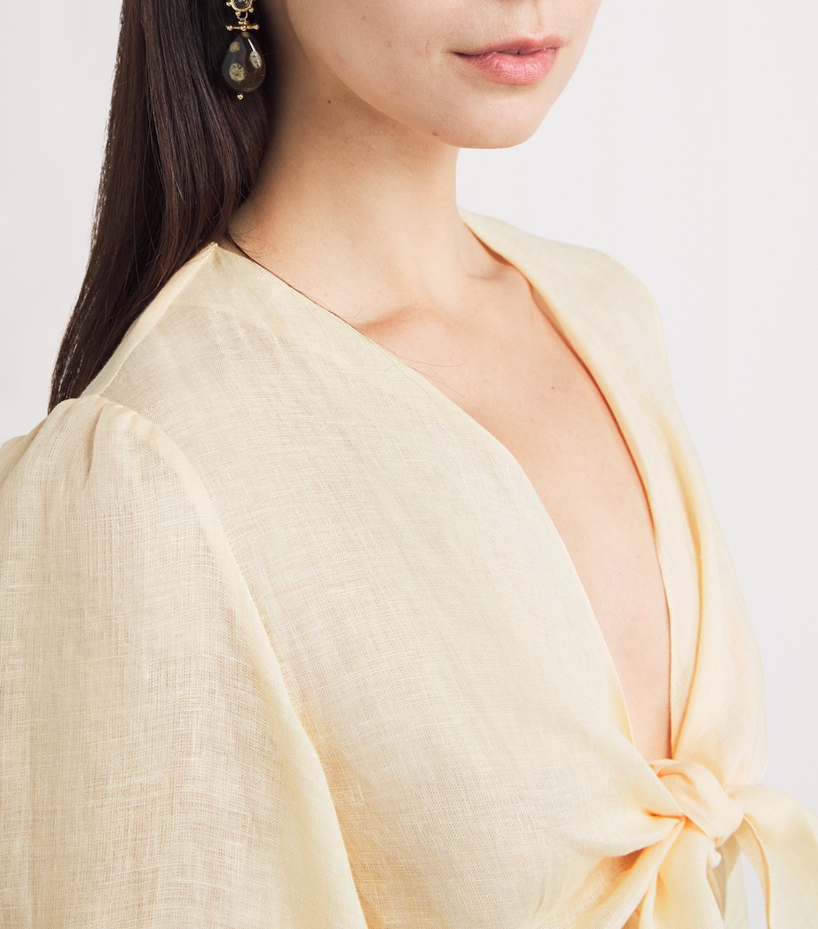 Linen Sailing Flags Maxi Dress ECRU/CHOCO/CAMEL Image 6