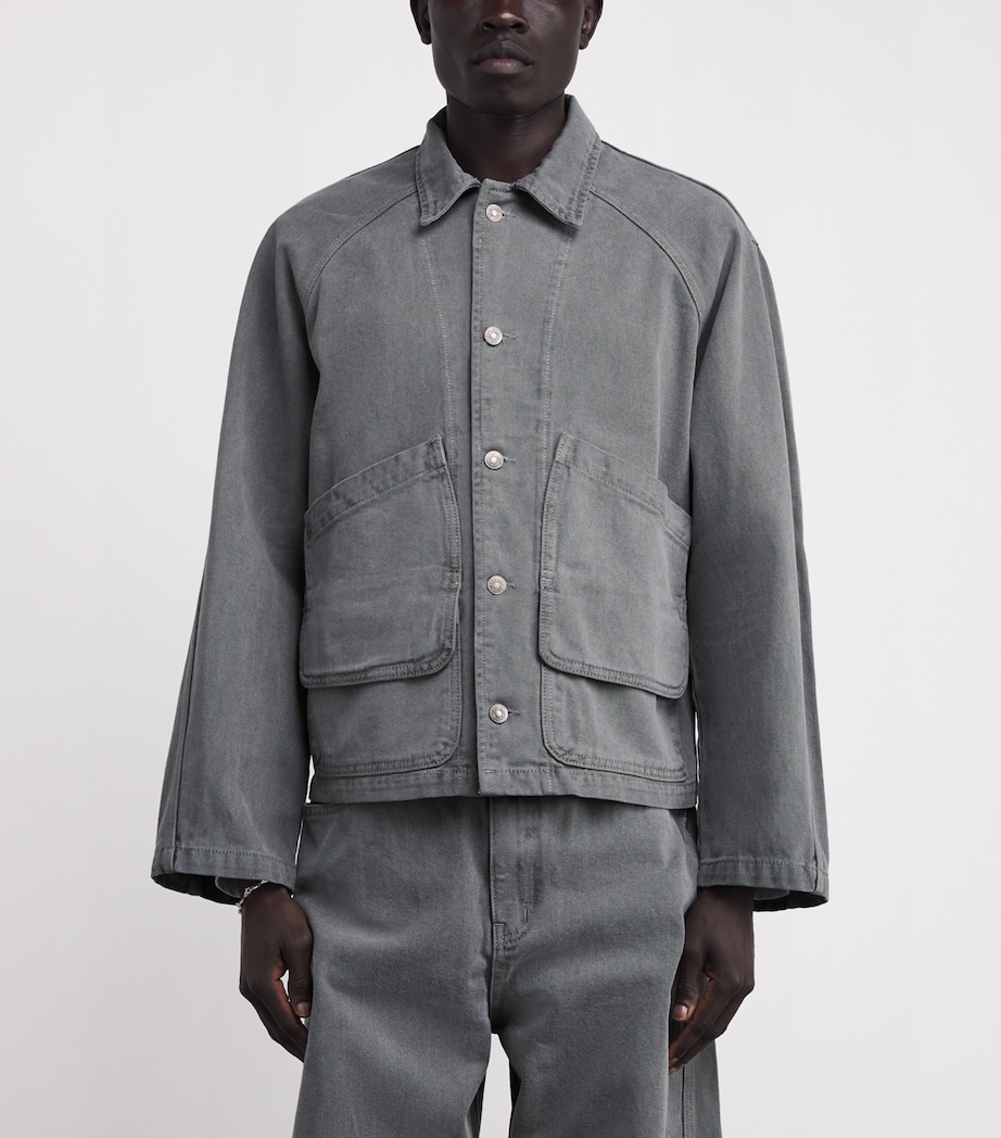 Garment-Dyed Denim Jacket GREY Image 3