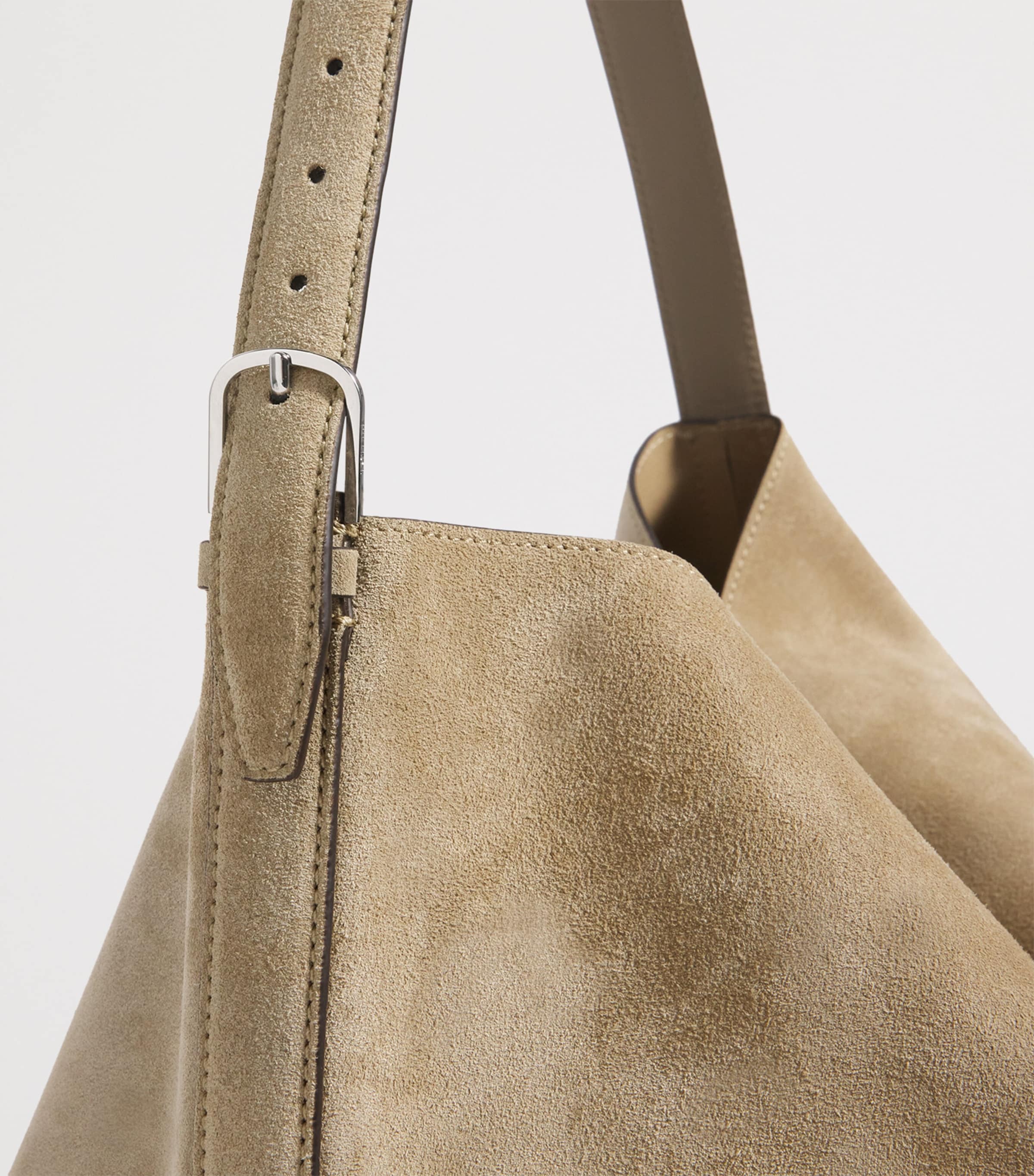 Toteme Large Suede Belted Tote Bag Desert Image 5