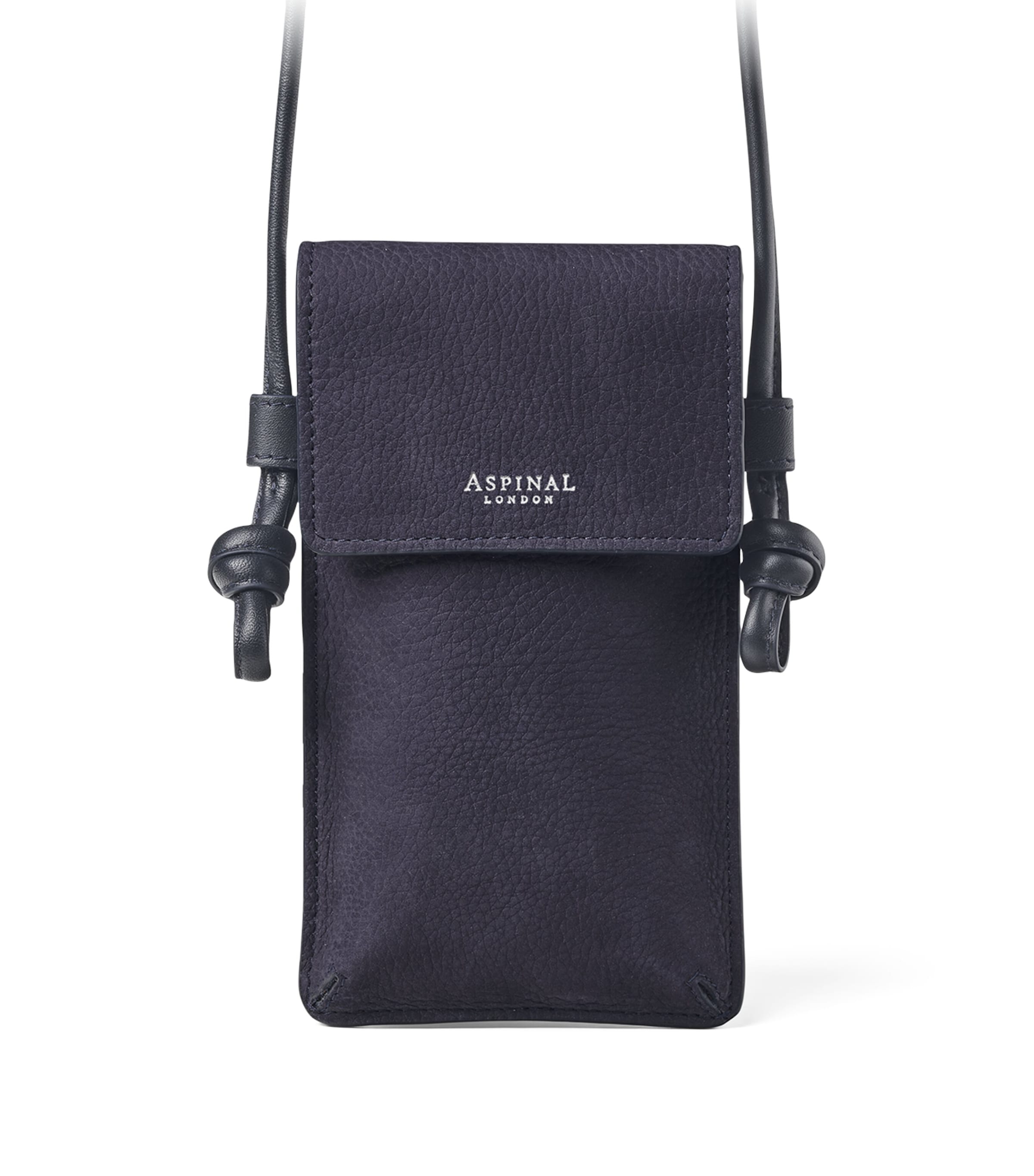 Aspinal Of London Leather Ella Phone Pouch In Navy