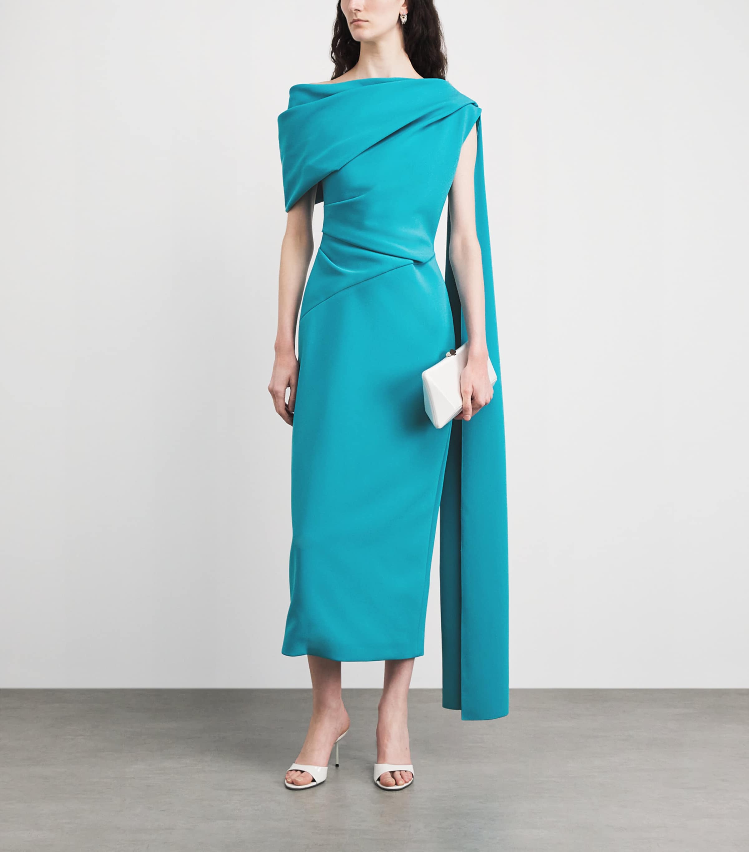 Roksanda Womens Draped Maite Midi Dress Azure Image 2