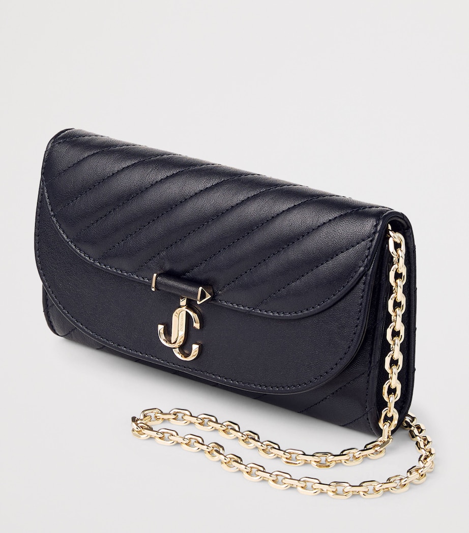 Quilted Leather Curve Chain Wallet MARINE/SHINY GOLD Image 2