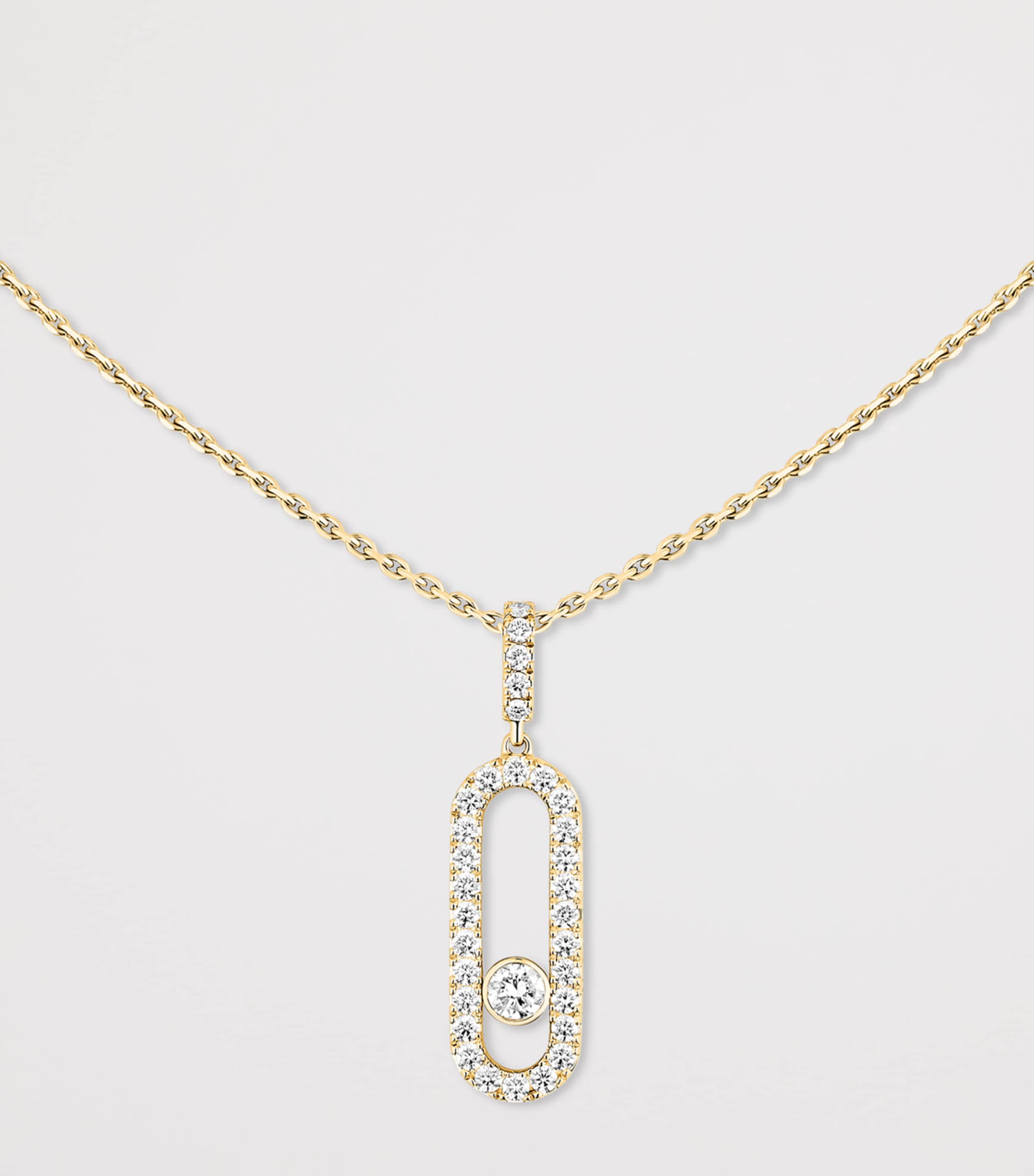 Messika Move Uno Yellow Gold and Diamond Pendant Necklace Yellow Gold Image 3