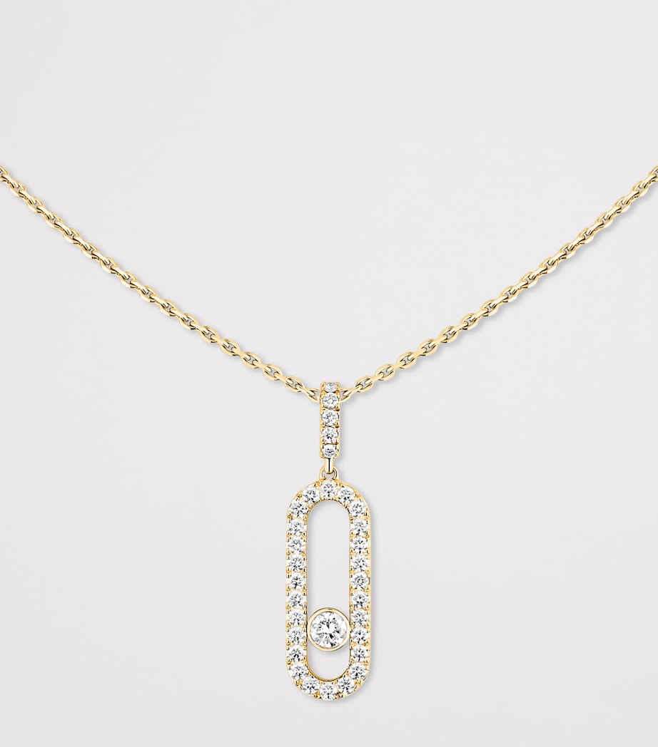 Messika Move Uno Yellow Gold and Diamond Pendant Necklace Yellow Gold Image 3