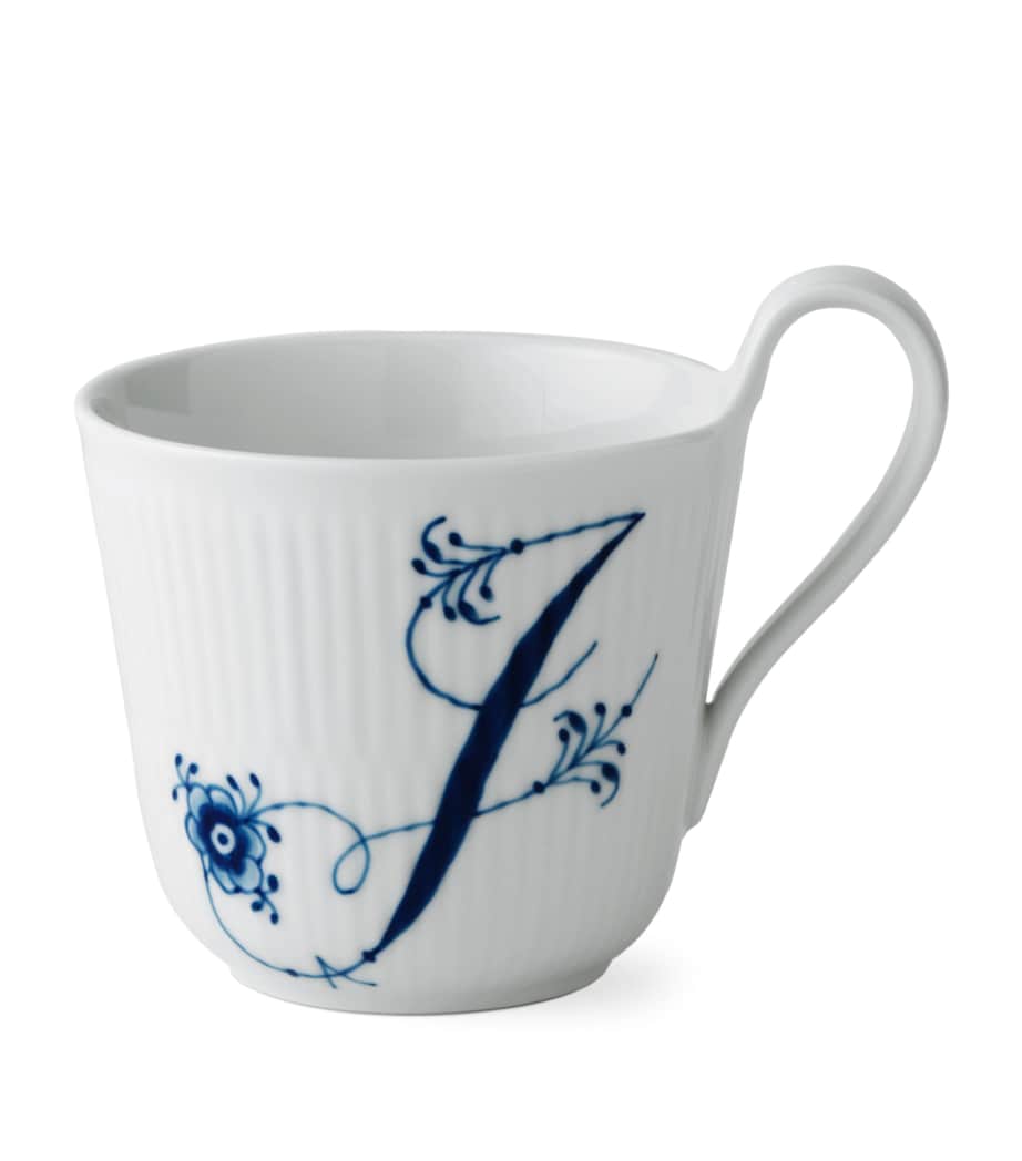 Porcelain Fluted Alphabet Mug BLUE Image 1