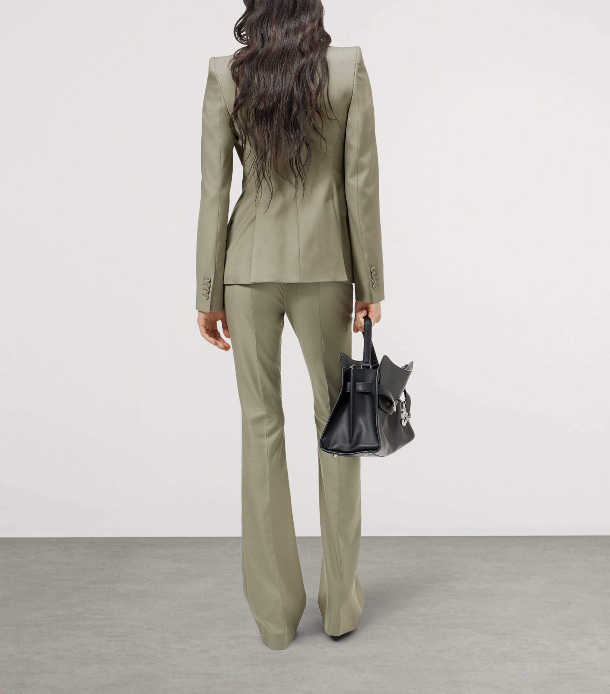 McQueen Womens Wool Gabardine Single-Breasted Jacket Image 3
