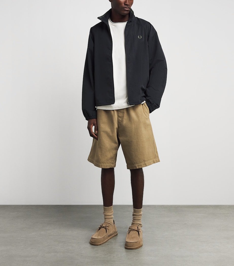 Fred Perry Mens Taslan Oversized Shell Jacket Black Image 2