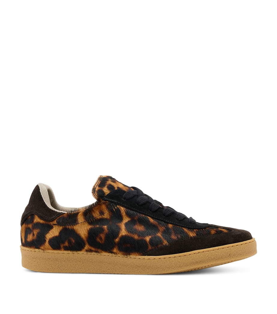 Leather Faux Fur Thelma Sneakers DARK BROWN/BLACK Image 1