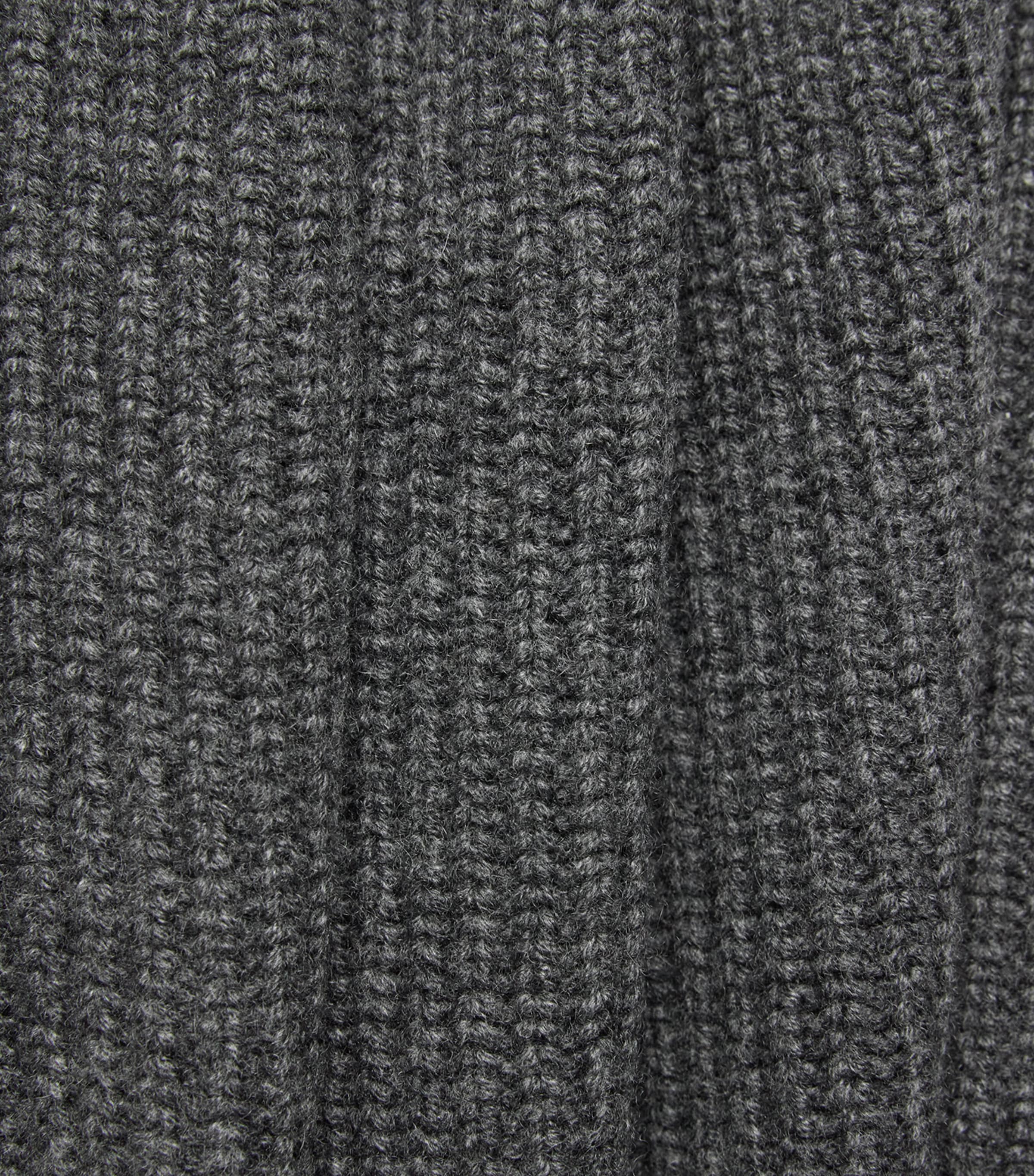 Yves Salomon Mens Wool-Cashmere Ribbed High-Neck Cardigan Image 6