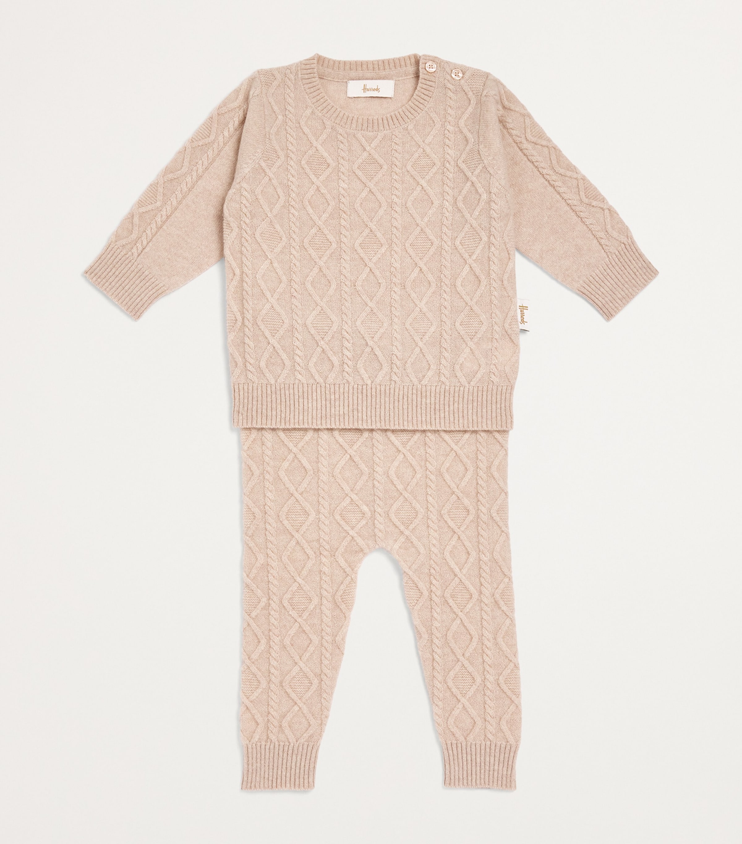 Cashmere Cable-Knit Sweater (0-24 Months) BEIGE Image 3
