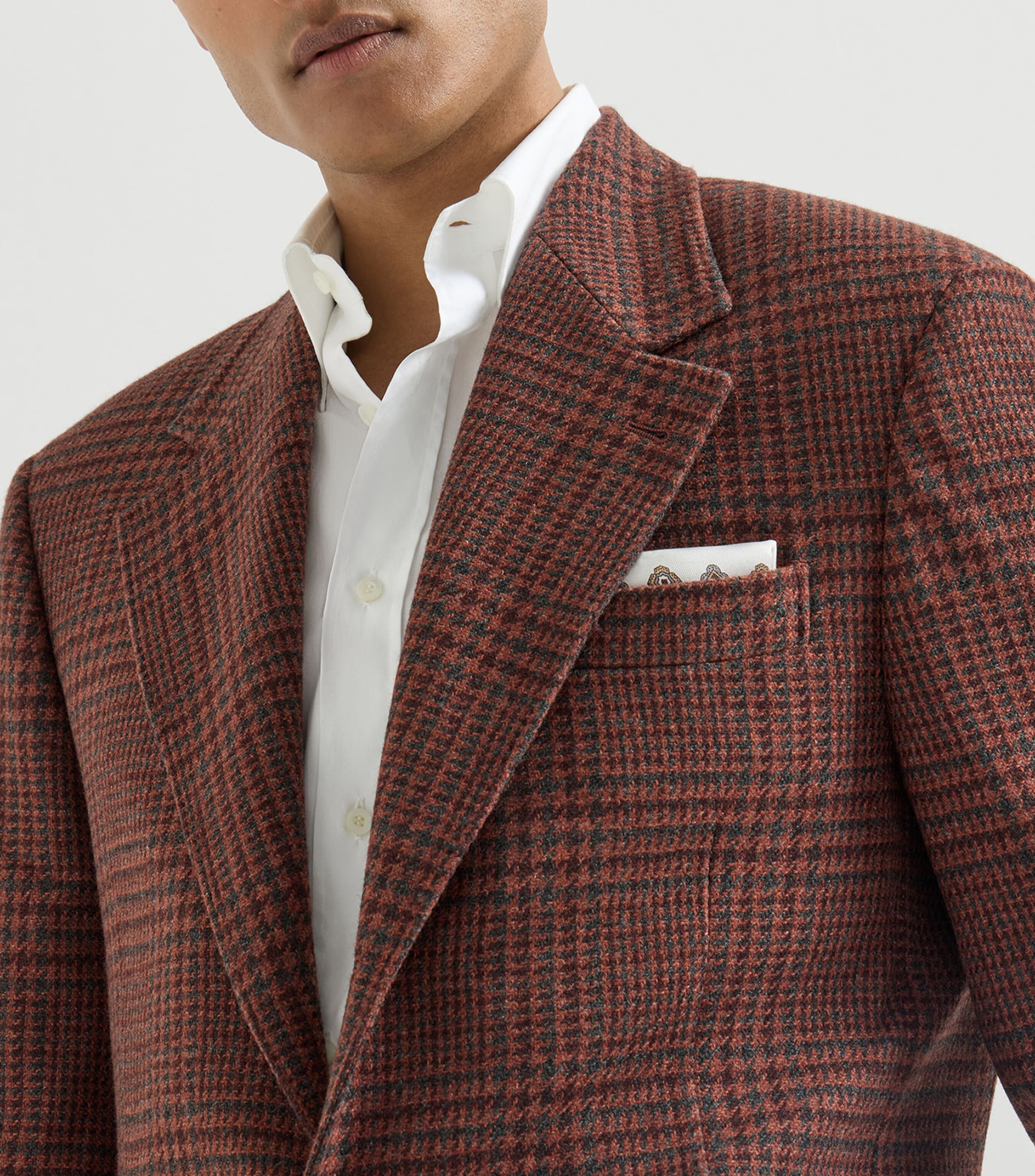 Brunello Cucinelli Mens Cashmere Check Cavallo Blazer Image 6