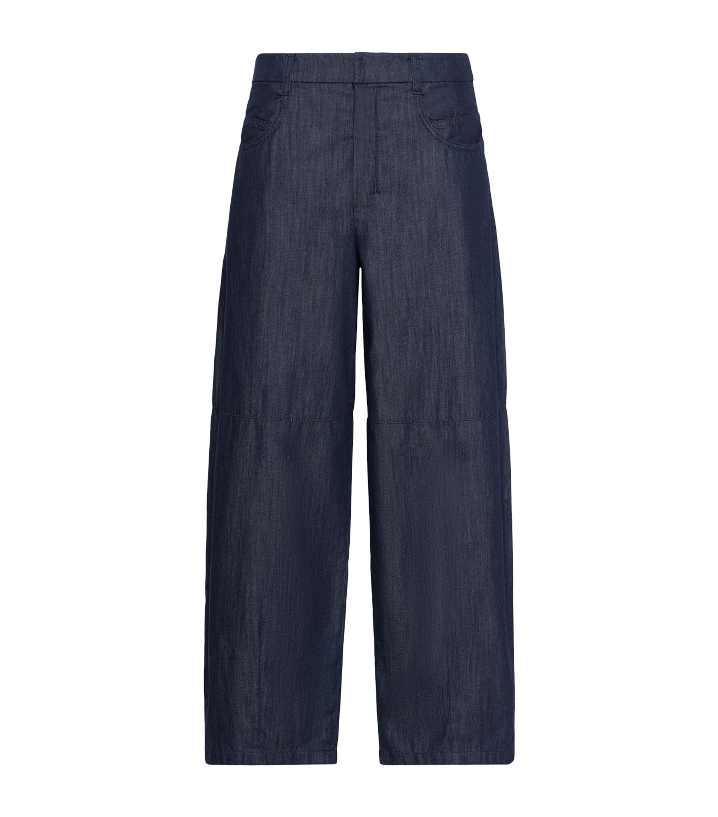 Max Mara Cropped Barrel Jeans In Blue