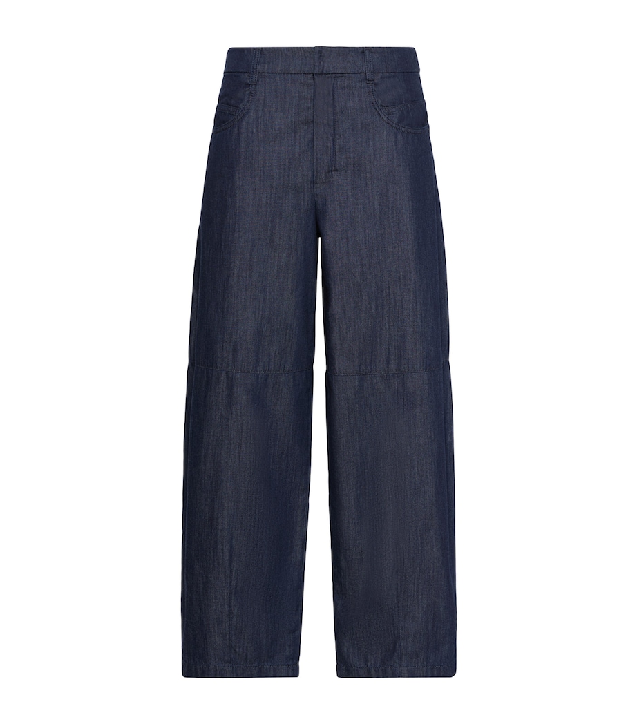 Max Mara Womens Cropped Barrel Jeans Midnightblue Image 1