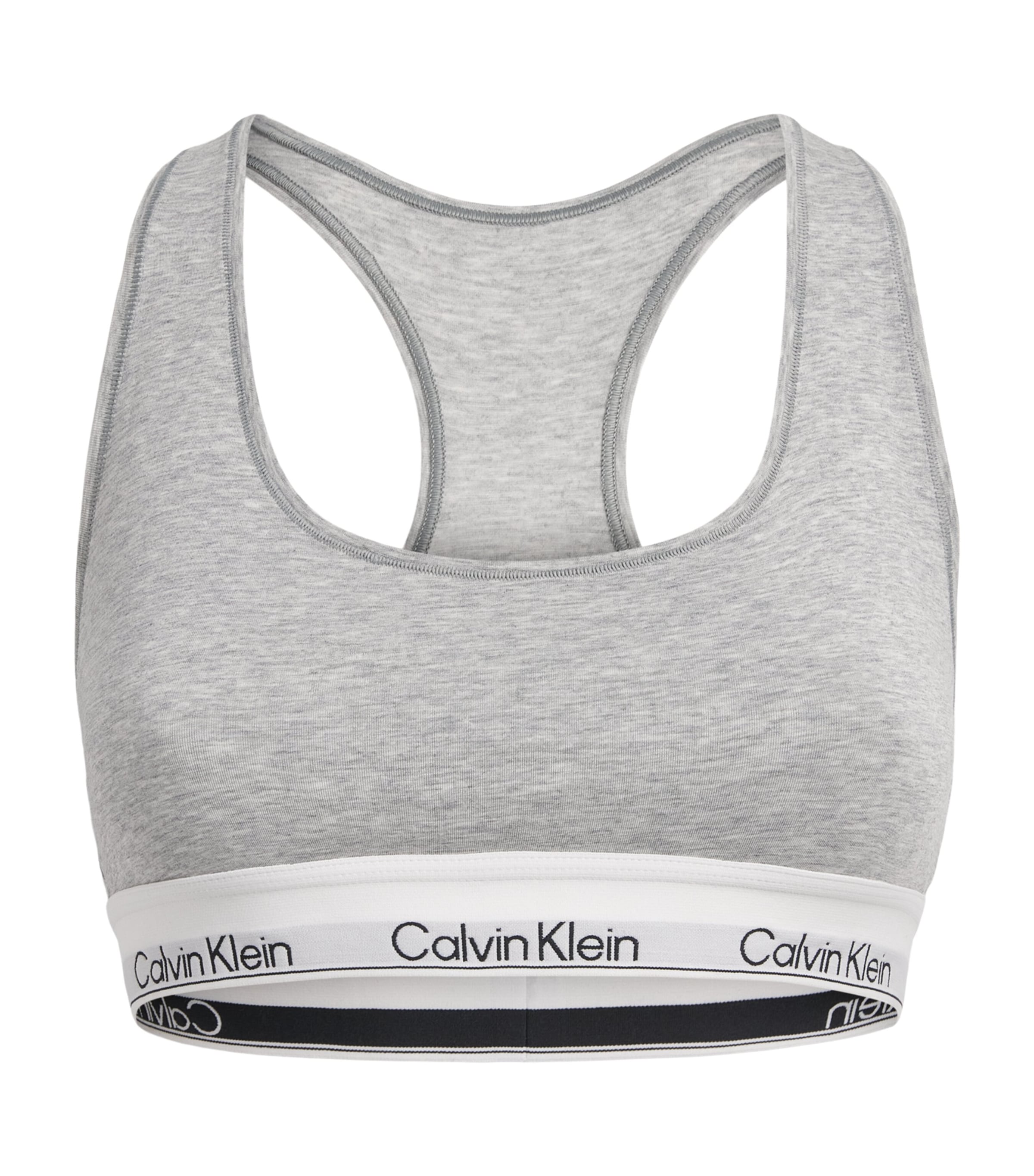 Calvin Klein Womens Cotton-Blend Icon Unlined Bralette Grey Heather Image 1