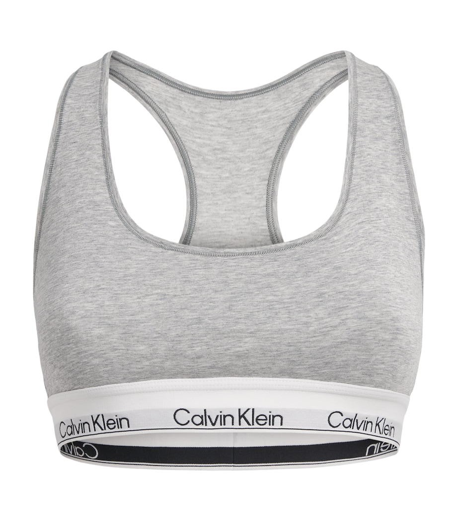 Calvin Klein Womens Cotton-Blend Icon Unlined Bralette Grey Heather Image 1