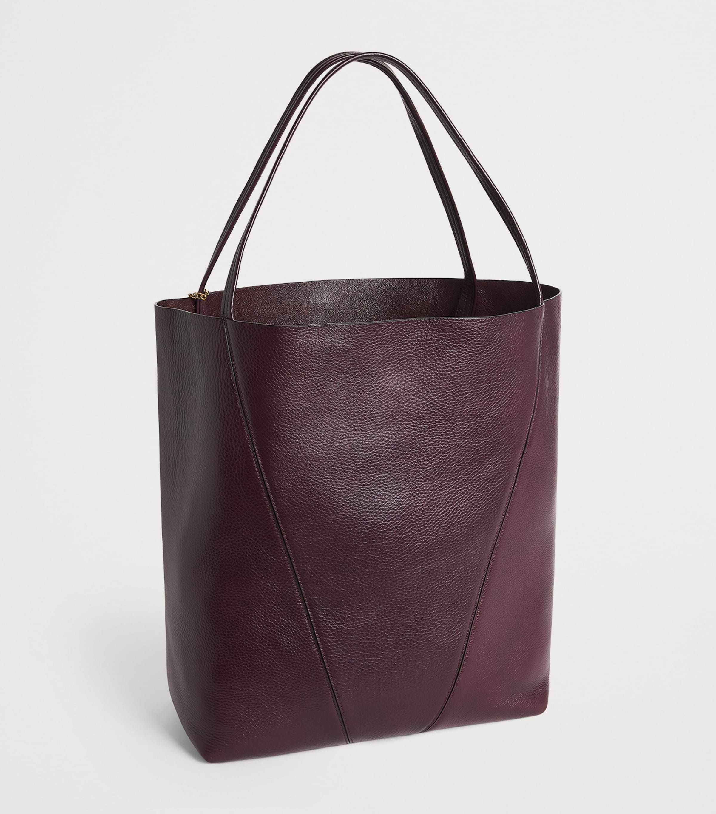 Large Leather Spin Tote Bag PERFECT PLUM Image 3