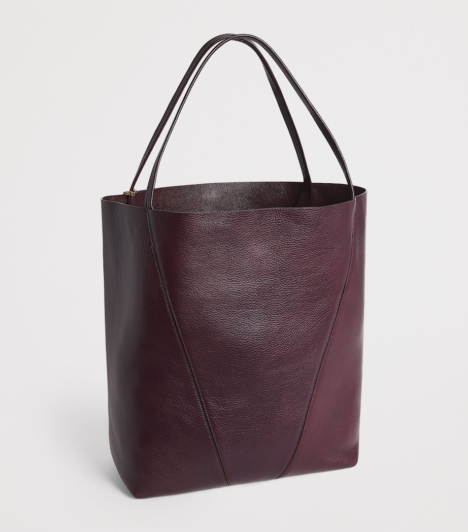 Large Leather Spin Tote Bag PERFECT PLUM Image 3