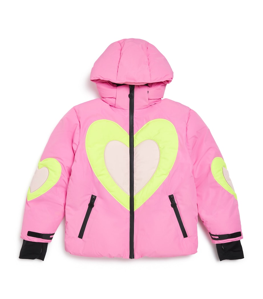 Heart Print Ski Jacket (4-14 Years) 552PINK Image 1