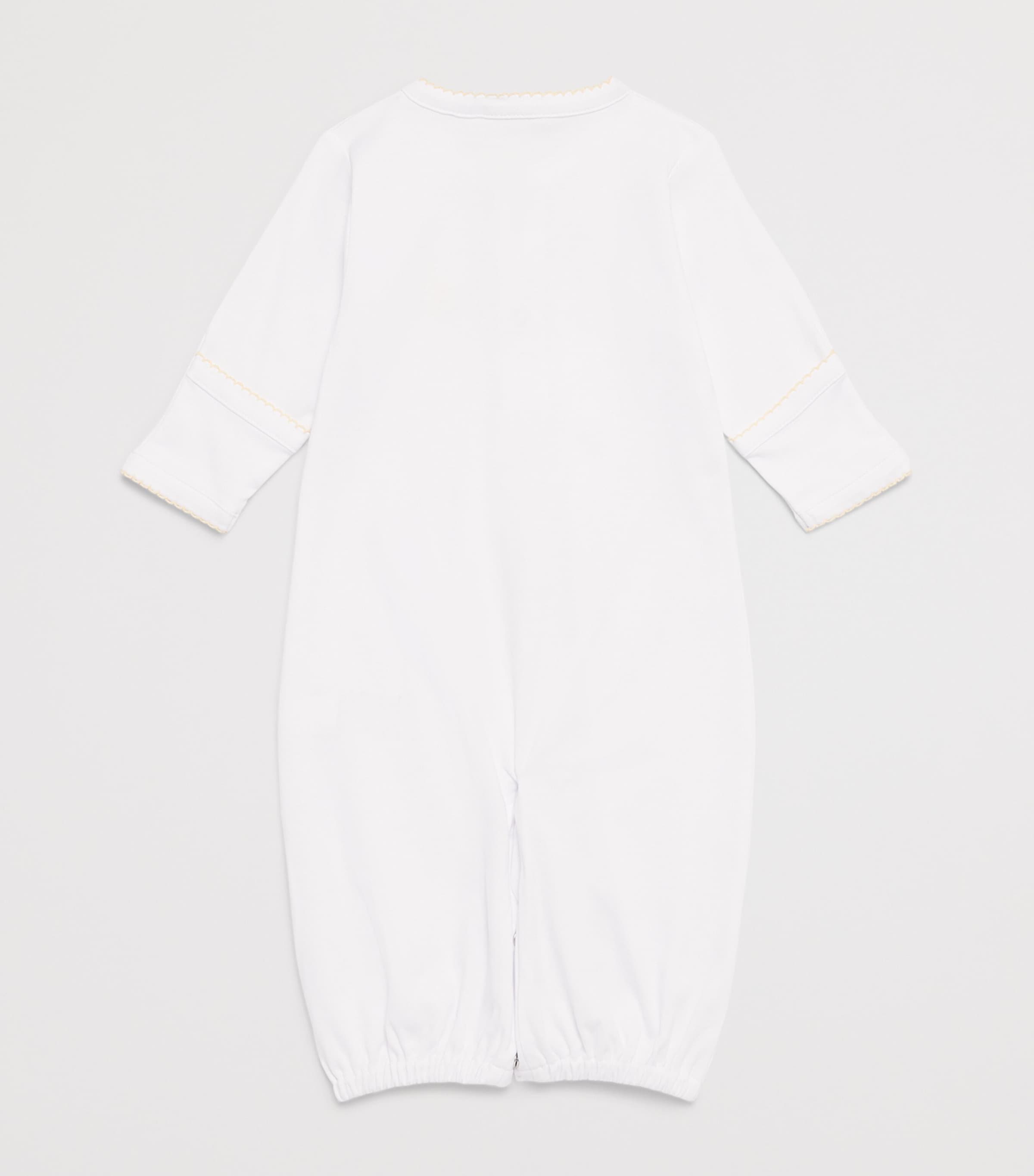Kissy Kissy Pima Cotton Giraffe Convertible Gown (Newborn) White/yellow Image 2