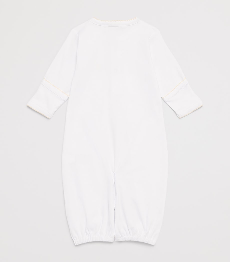 Kissy Kissy Pima Cotton Giraffe Convertible Gown (Newborn) White/yellow Image 2