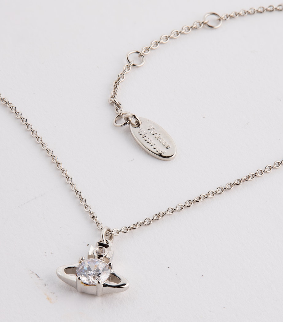 Reina Orb Pendant Necklace SS22-PLATINUM CZ Image 5