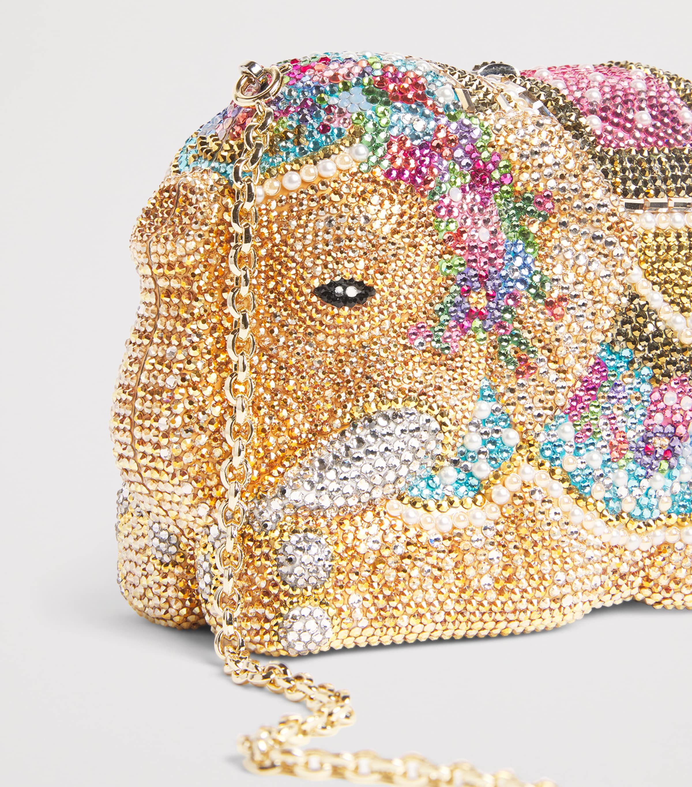 Judith Leiber Embellished Elephant Clutch Bag Silver Sunrise Mult Image 6