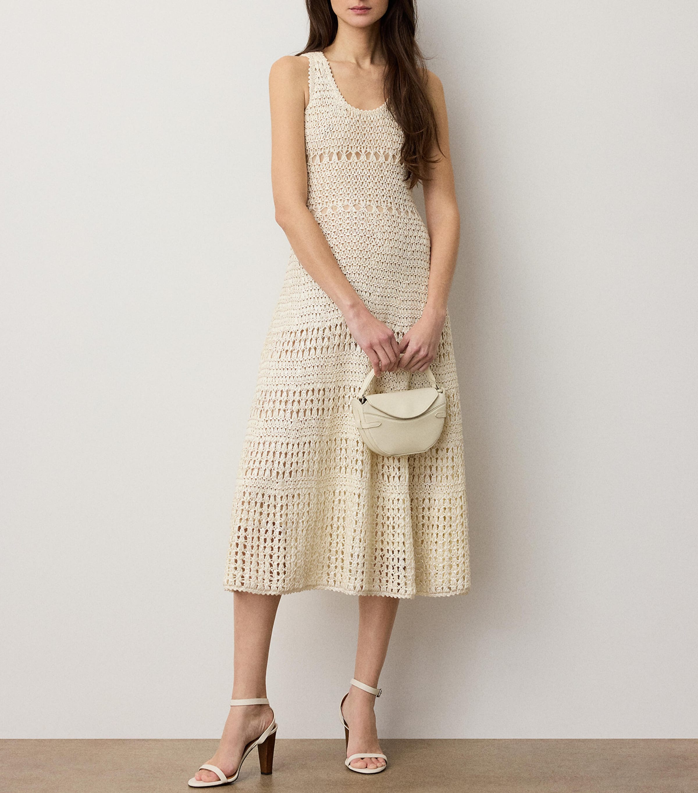 Ralph Lauren Collection Womens Cotton Solana Midi Dress Natural Image 5