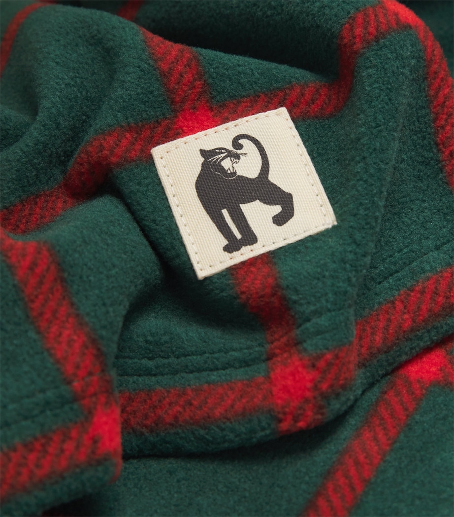 Fleece Plaid Long-Sleeve Top (3-11 Years) GREEN Image 3