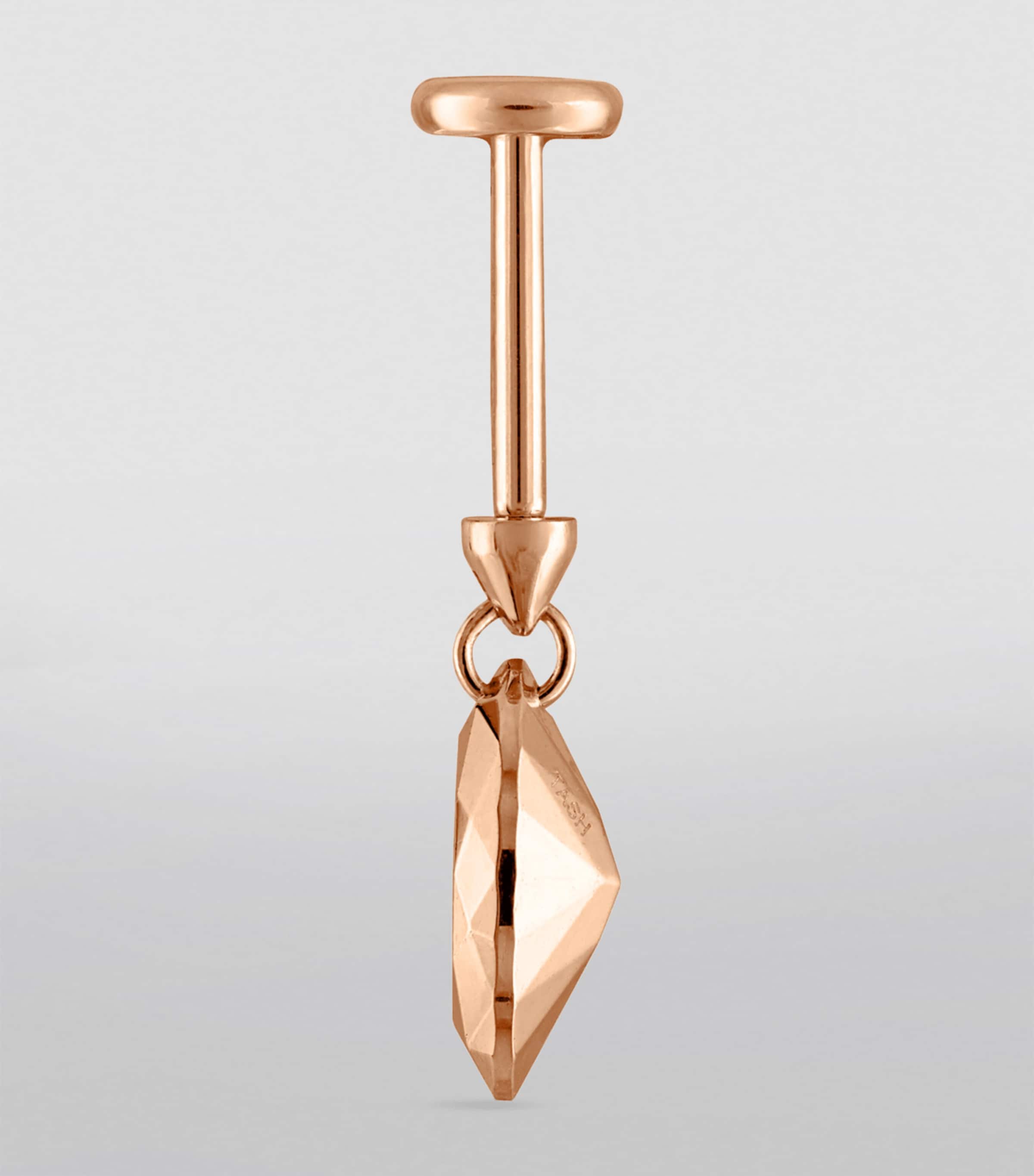 Faceted Marquise Threaded Charm Single Earring (7.5mm) ROSE GOLD Image 2