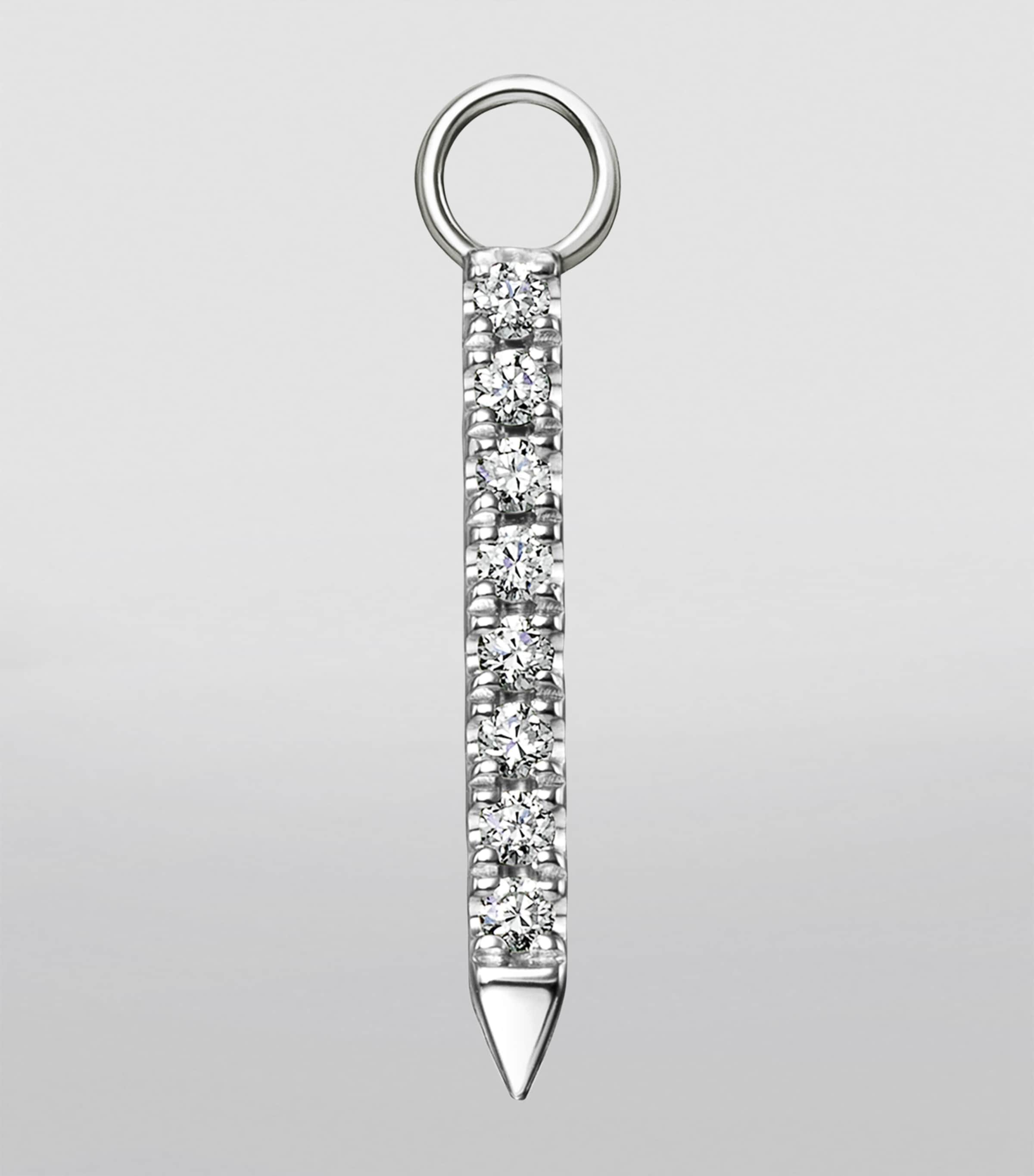 Diamond and Sapphire Eternity Bar Charm (11mm) WHITE GOLD Image 2