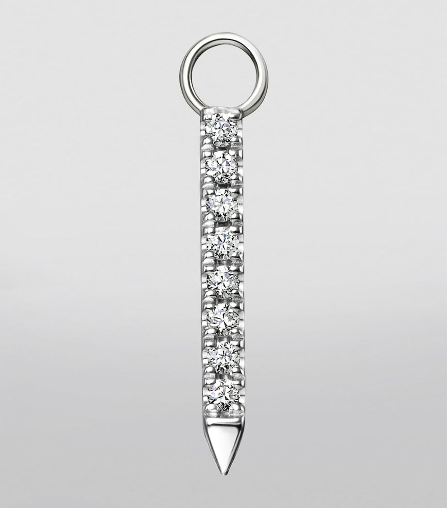 Diamond and Sapphire Eternity Bar Charm (11mm) WHITE GOLD Image 2