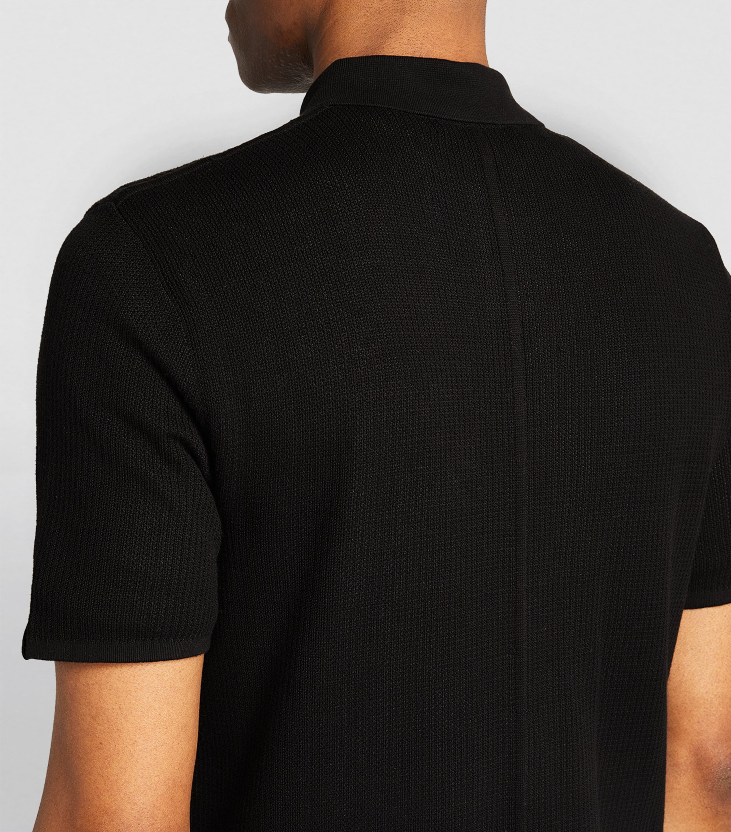 Rag & Bone Mens Mesh Harvey Polo Shirt Blk Image 6