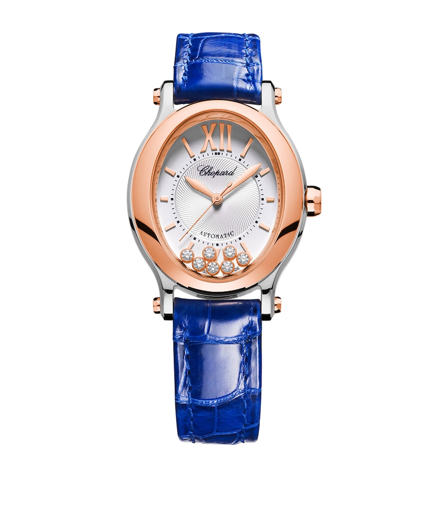 Rose Gold, Stainless Steel and Diamond Happy Sport Oval Watch 29mm ROSE GOLD/STAINLESS Image 1