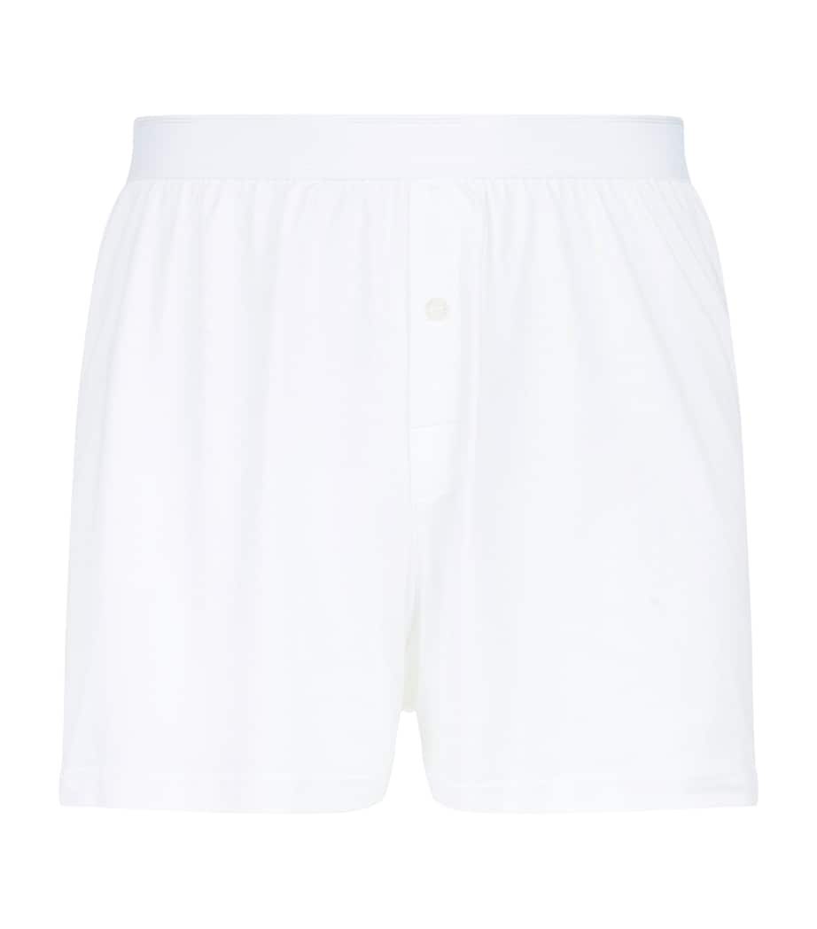 Sea Island Cotton Boxer Shorts WHITE Image 2
