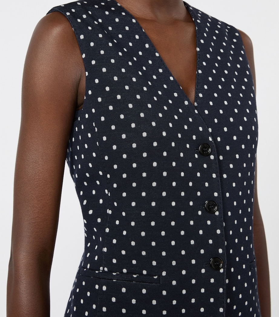 Max Mara Womens Polka Dot Waistcoat Ultramarine Image 5