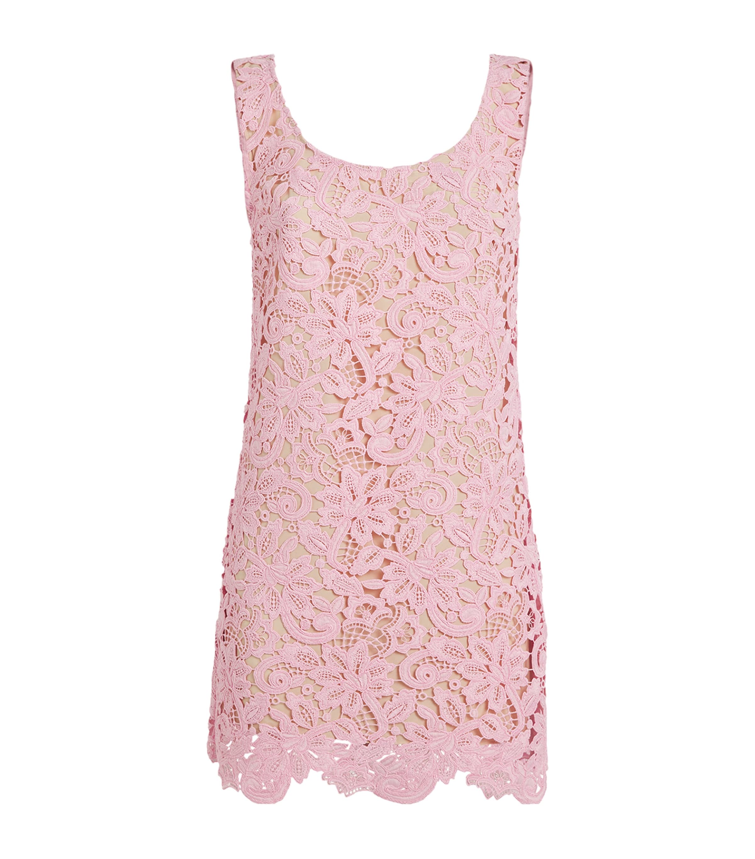 Shop Self-portrait Floral Lace Mini Dress In Pink