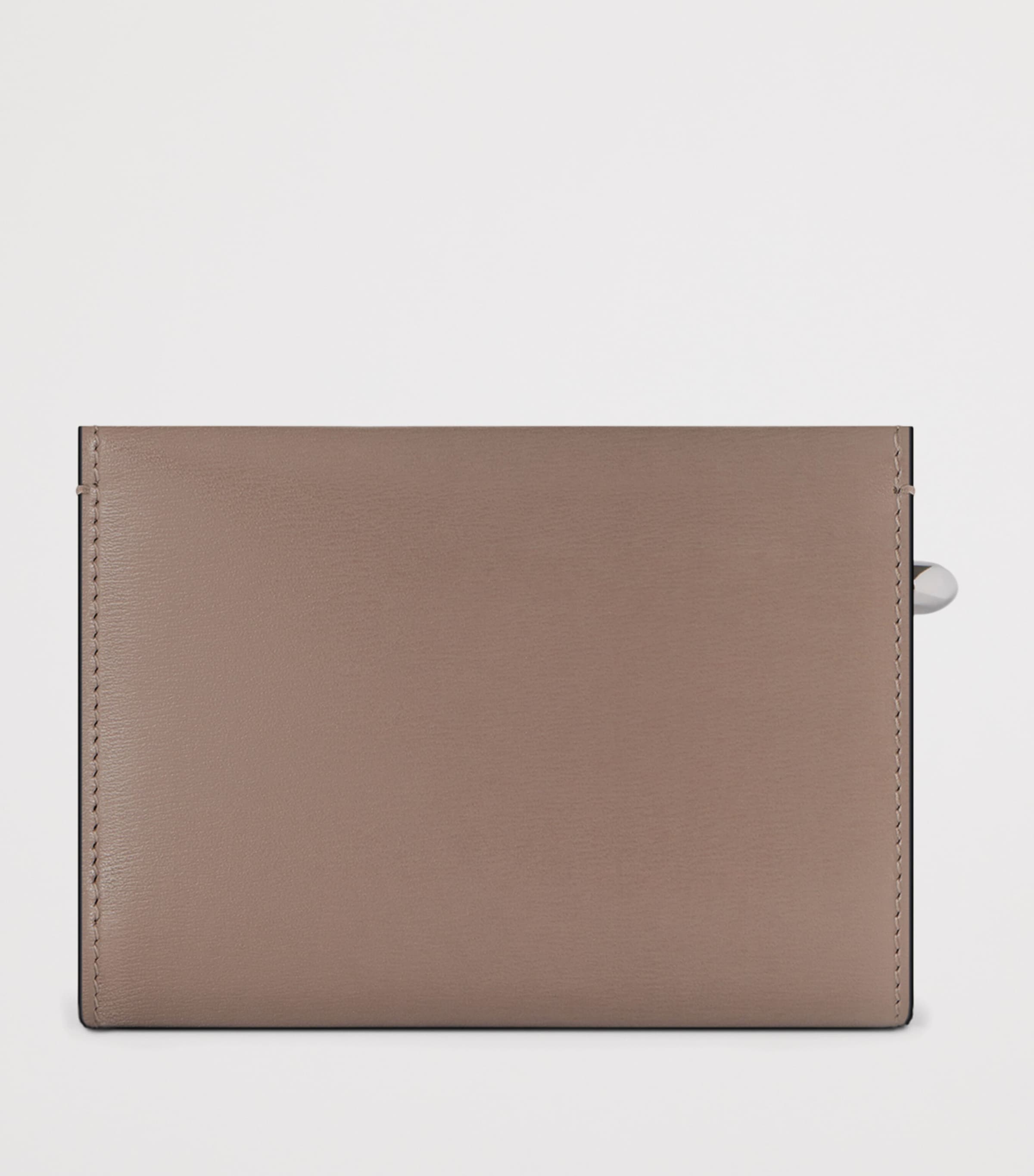 Leather Pinch Bifold Wallet TAUPE Image 2
