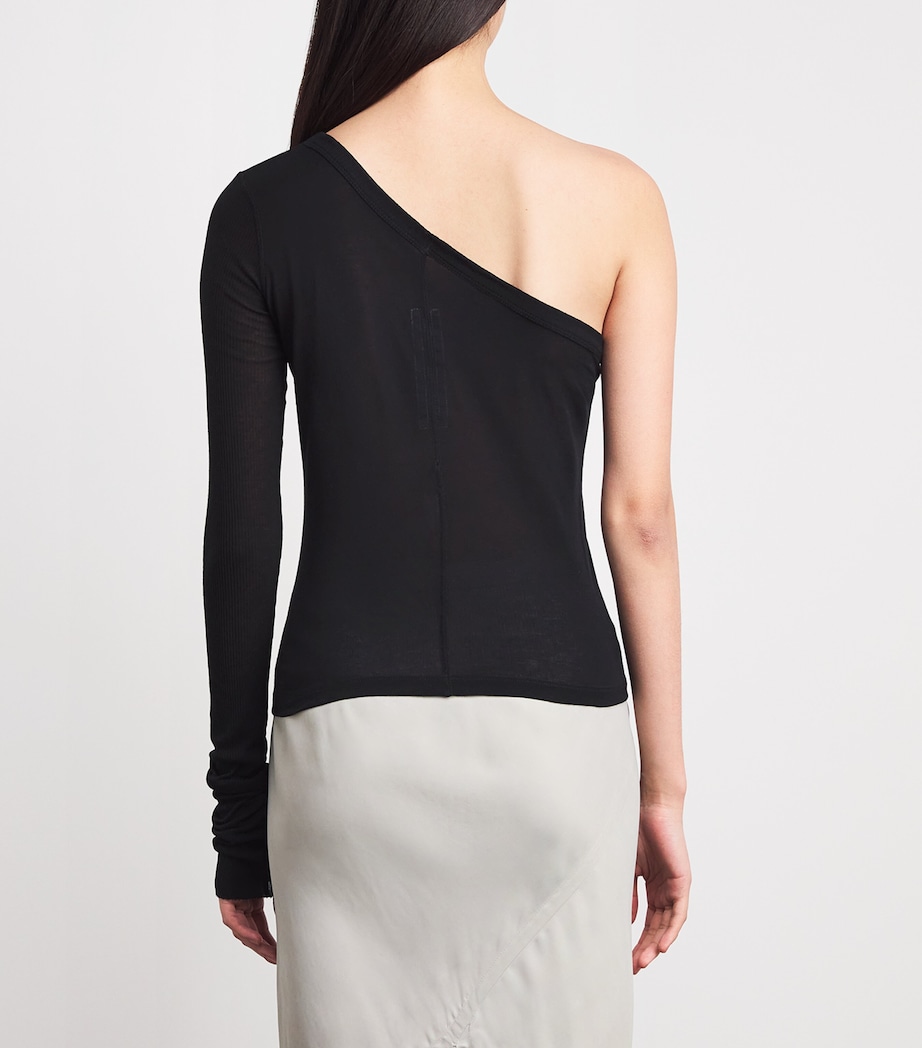 One-Shoulder Ziggy Crop Top 09 BLACK Image 4