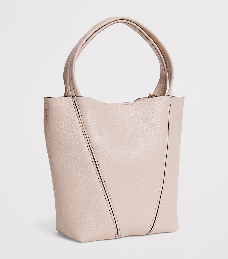 Small Leather Spin Tote Bag CEMENT PINK Image 2
