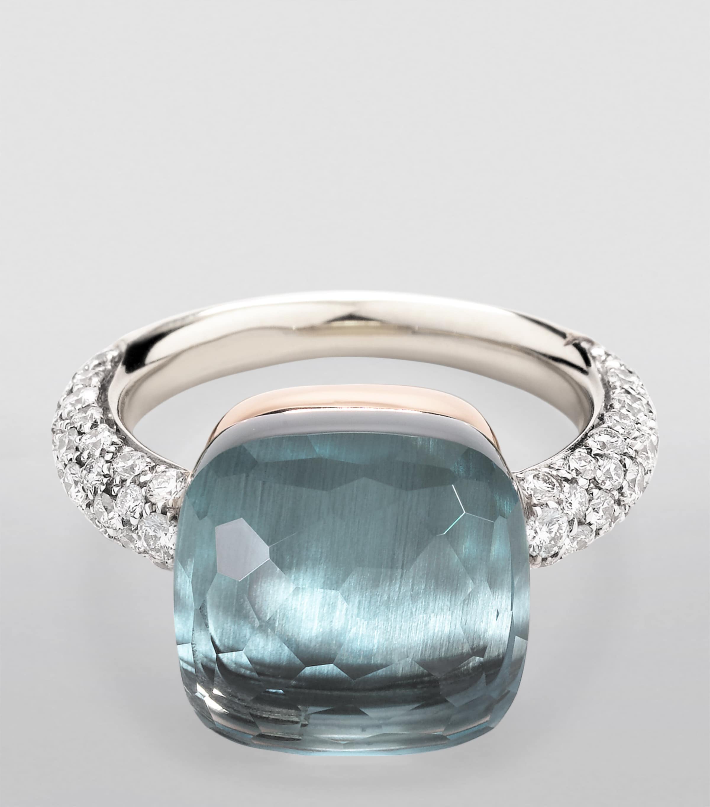 Mixed Gold, Diamond and Topaz Nudo Maxi Ring DB0OY Image 2