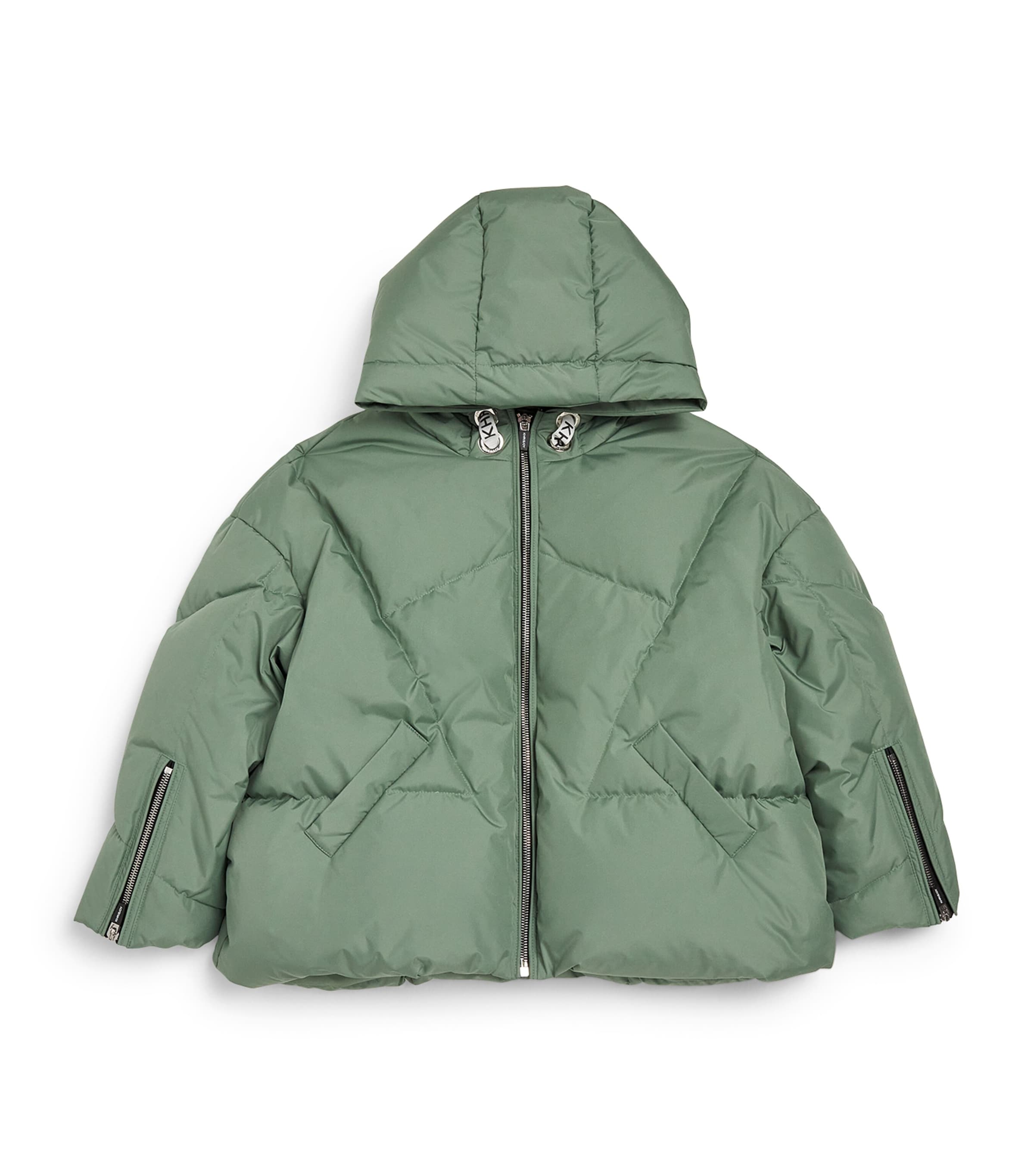 Shop Khrisjoy Quilted Puffer Jacket In Green