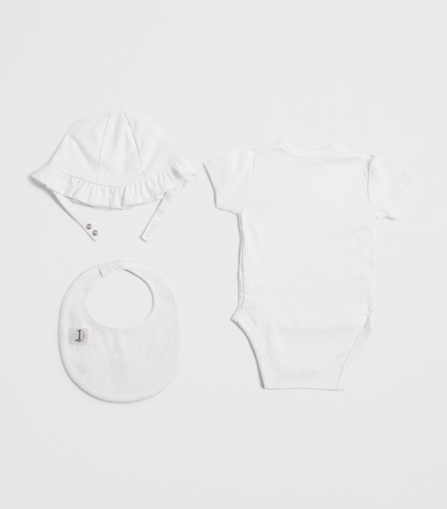 Pima Cotton Embroidered Rose Baby Gift Set WHITE Image 2