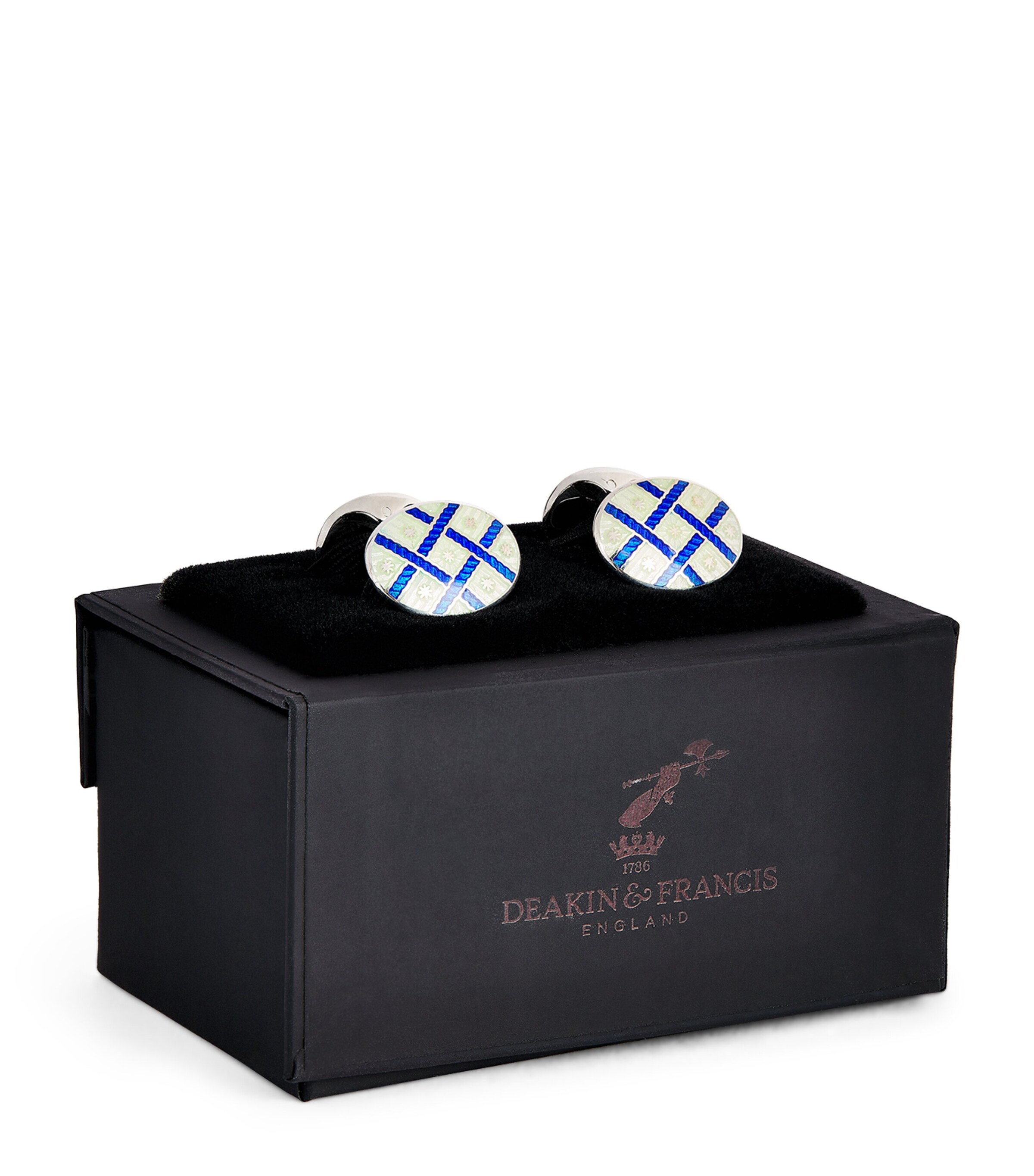 Sterling Silver Fancy Pattern Cufflinks BLUE Image 3