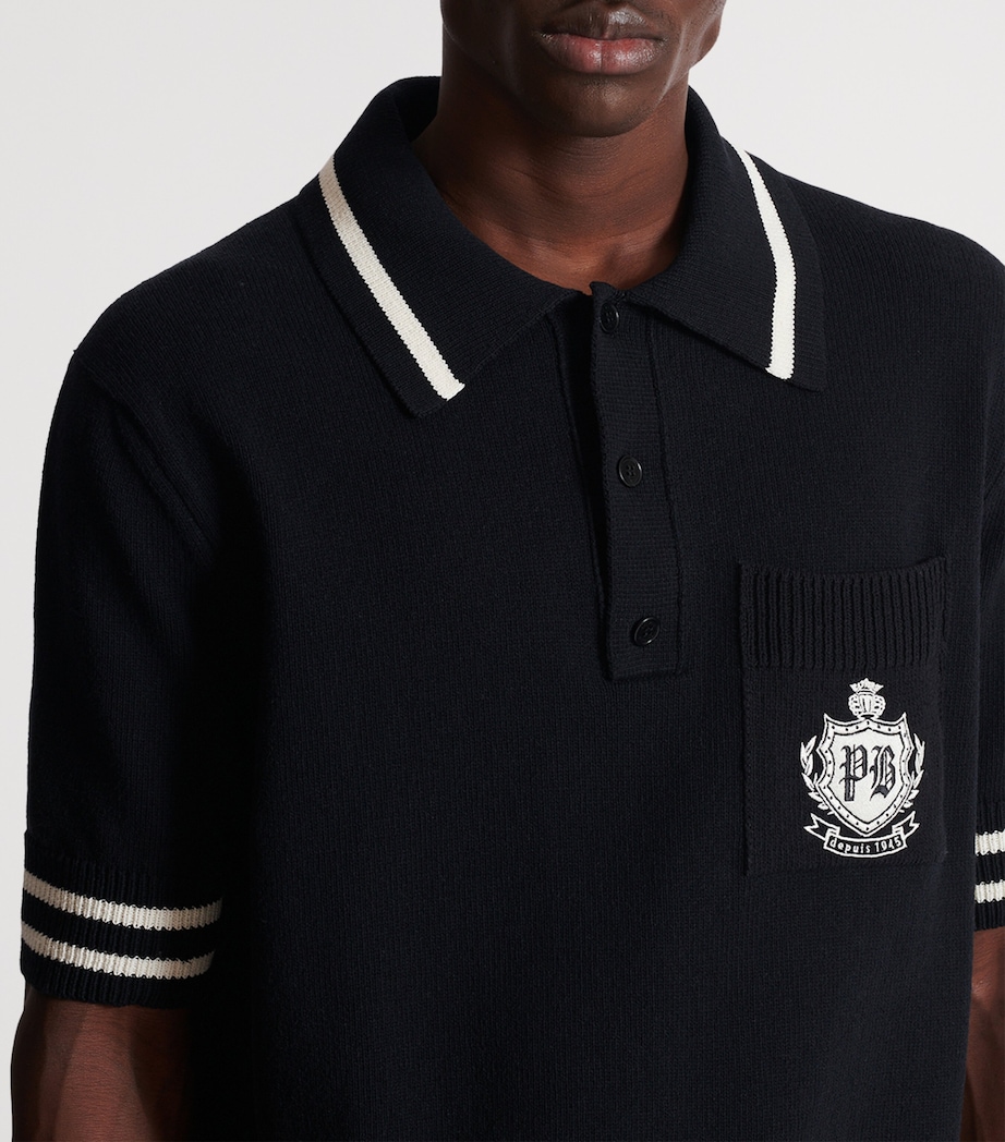 College Emblem Polo Shirt EER NOIR/NATUREL Image 3