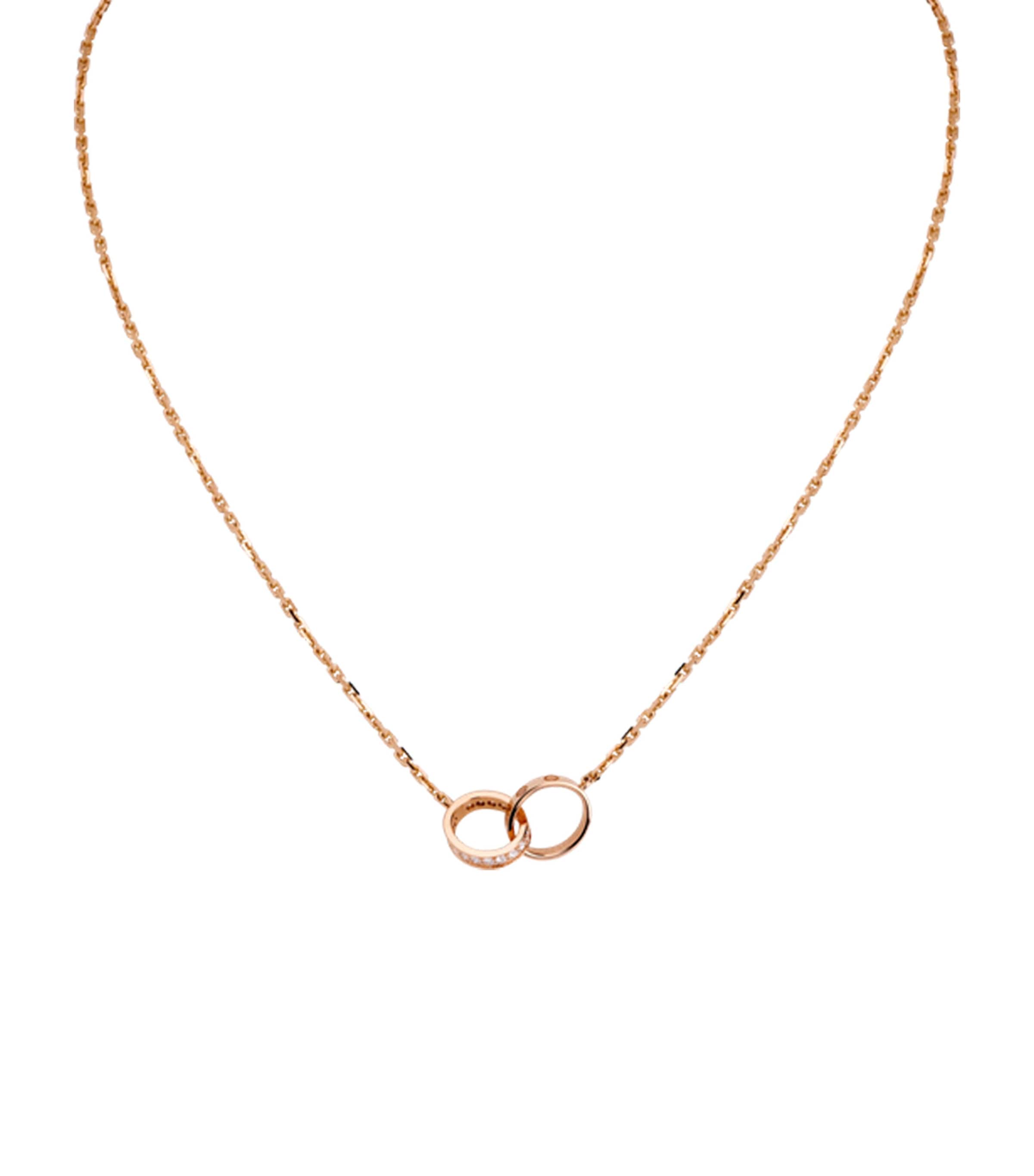 Rose Gold and Diamond LOVE Necklace ROSE GOLD Image 6