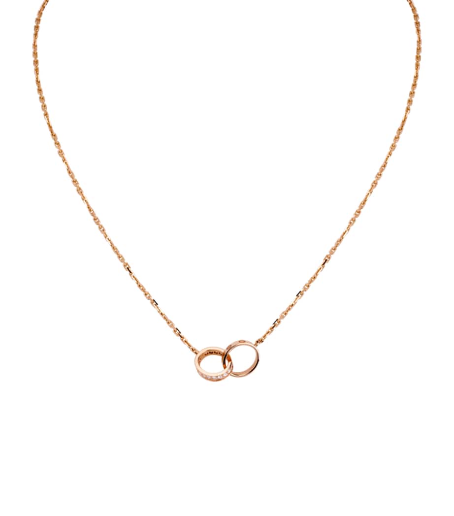 Rose Gold and Diamond LOVE Necklace ROSE GOLD Image 6