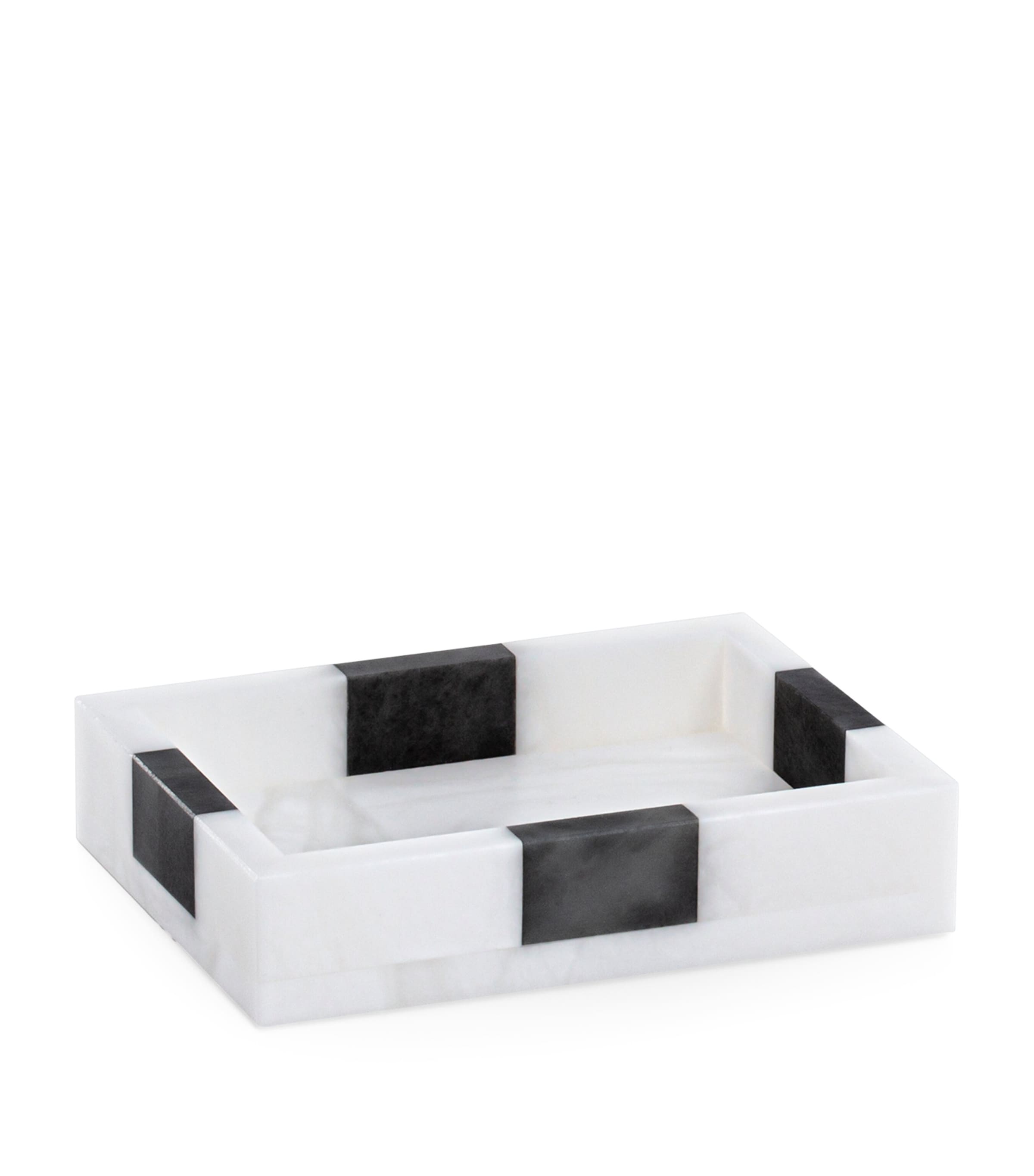 Alabaster Banda Soap Dish WHITE/CHARCOAL Image 3
