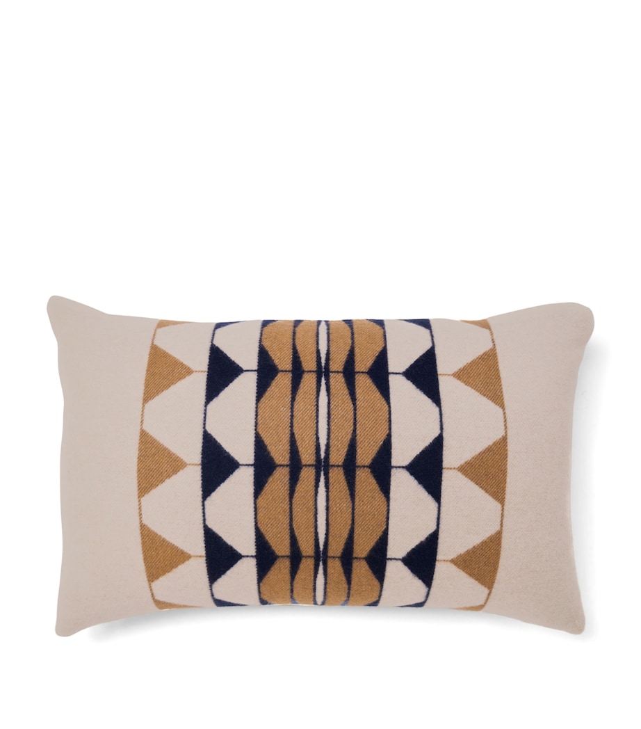 Wool-Cashmere Deco 002 Cushion (40cm x 60cm) 2L25 - CREAM/BLUE Image 2