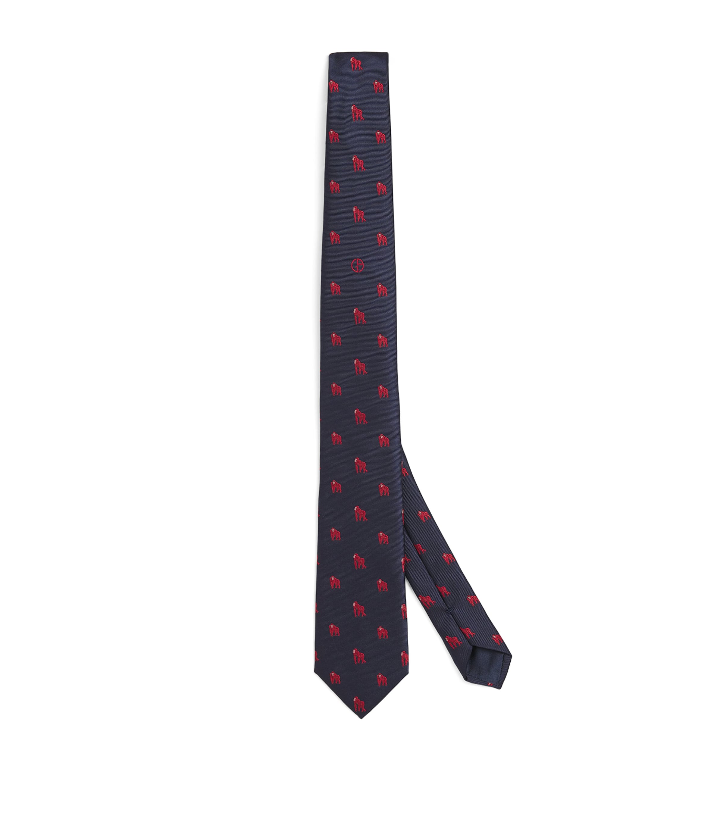 Giorgio Armani Silk Gorilla Jacquard Tie In Blue