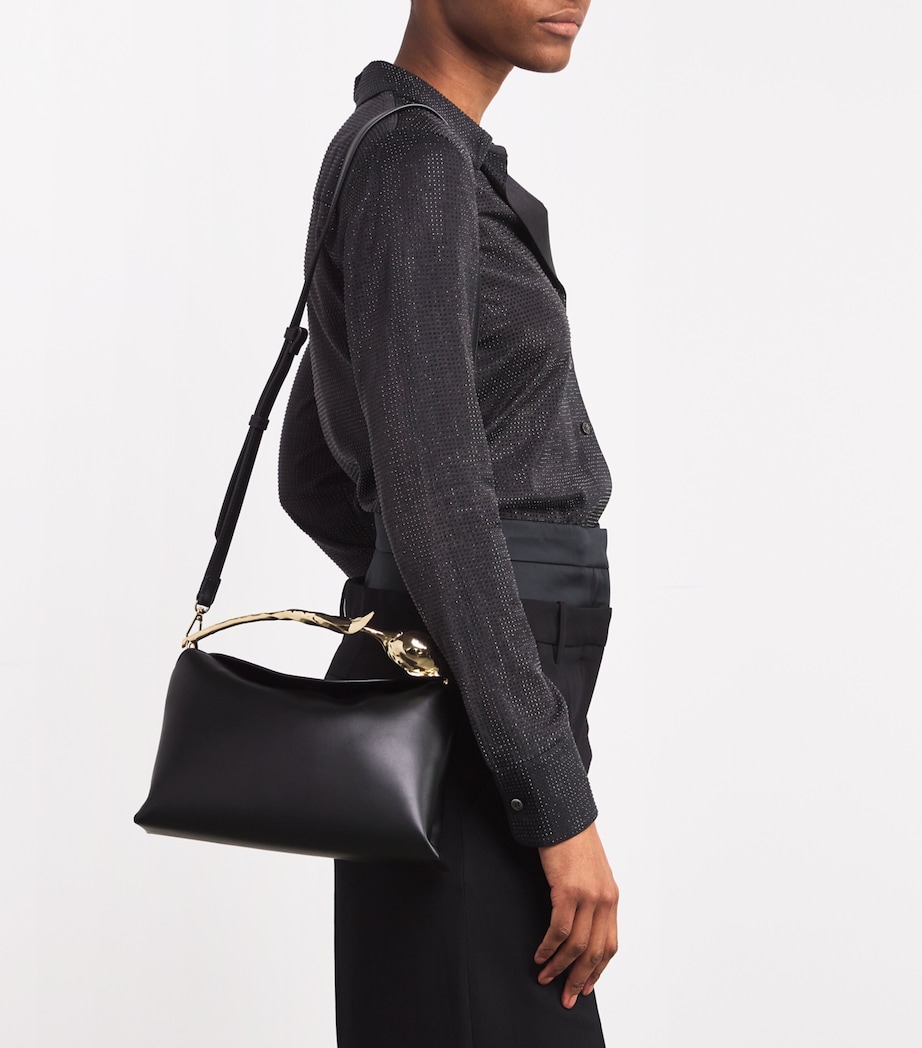 Erdem Leather Bloom Top-Handle Bag Black Image 2